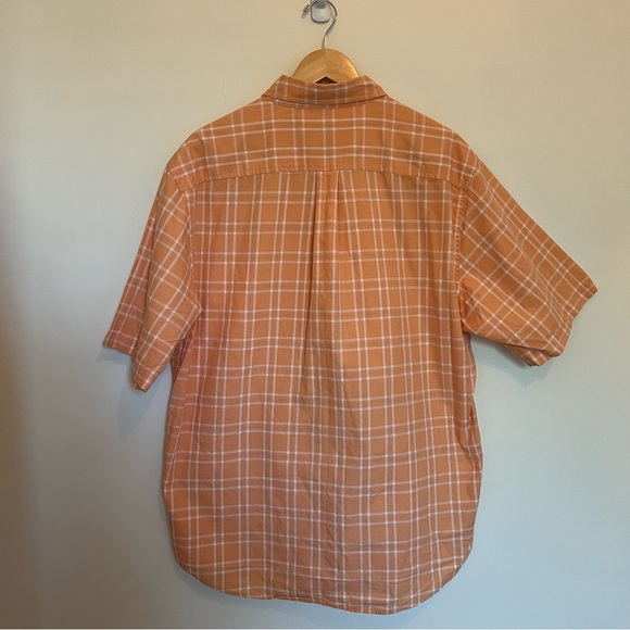 Men's Orange Plaid Shirt Saddlebred 100% Cotton - Picture 5 of 5